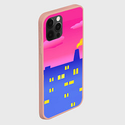Чехол для iPhone 12 Pro Max Город на фоне розового неба, цвет: 3D-светло-розовый — фото 2
