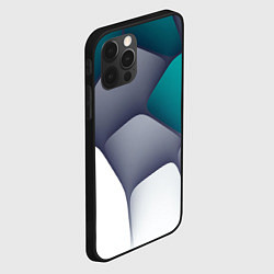 Чехол для iPhone 12 Pro Max Серо-бело-синий каменный паттерн, цвет: 3D-черный — фото 2