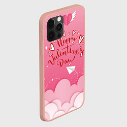 Чехол для iPhone 12 Pro Max Бумажный стиль для дня святого валентина, цвет: 3D-светло-розовый — фото 2