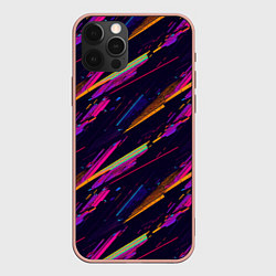 Чехол для iPhone 12 Pro Max Глитч полосы, цвет: 3D-светло-розовый