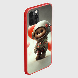 Чехол для iPhone 12 Pro Max Комонавт с красными шариками, цвет: 3D-красный — фото 2