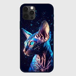 Чехол для iPhone 12 Pro Max Кот сфинкс и искорки, цвет: 3D-черный