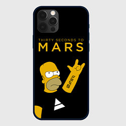 Чехол для iPhone 12 Pro Max 30 Seconds to Mars Гомер Симпсон рокер, цвет: 3D-черный