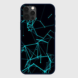 Чехол для iPhone 12 Pro Max Лучи абстракции неоновые, цвет: 3D-черный