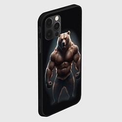 Чехол для iPhone 12 Pro Max Сильный медведь спортсмен, цвет: 3D-черный — фото 2