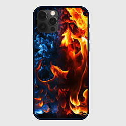 Чехол для iPhone 12 Pro Max Битва огней - два пламени, цвет: 3D-черный