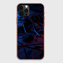 Чехол для iPhone 12 Pro Max Абстрактные грани, цвет: 3D-светло-розовый
