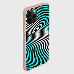Чехол для iPhone 12 Pro Max Оптические волны психоделика, цвет: 3D-светло-розовый — фото 2