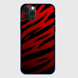 Чехол для iPhone 12 Pro Max Красный градиент - языки пламени, цвет: 3D-черный