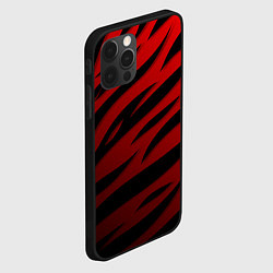 Чехол для iPhone 12 Pro Max Красный градиент - языки пламени, цвет: 3D-черный — фото 2