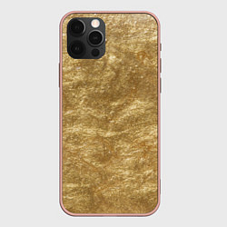 Чехол для iPhone 12 Pro Max Металлический золотой фон, цвет: 3D-светло-розовый