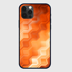 Чехол для iPhone 12 Pro Max Золотисто-оранжевый туманный паттерн, цвет: 3D-черный