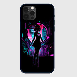 Чехол для iPhone 12 Pro Max Silhouette of a cute anime girl, цвет: 3D-черный