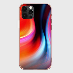 Чехол для iPhone 12 Pro Max Радужные волны, цвет: 3D-светло-розовый