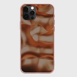 Чехол iPhone 12 Pro Max Тёмно-золотистые абстрактные волны
