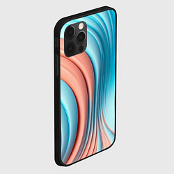 Чехол для iPhone 12 Pro Max Кораллово-голубая абстрактная волна, цвет: 3D-черный — фото 2