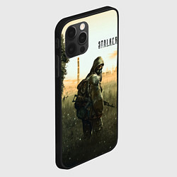 Чехол для iPhone 12 Pro Max STALKER Одиночка утром на ЧАЭС, цвет: 3D-черный — фото 2