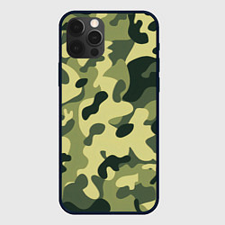 Чехол для iPhone 12 Pro Max Лесной камуфляж, цвет: 3D-черный
