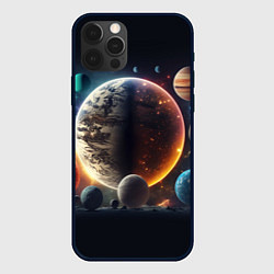 Чехол iPhone 12 Pro Max Ппланеты и космос от нейросети