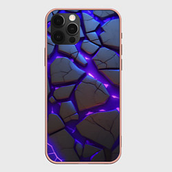 Чехол для iPhone 12 Pro Max Неоновые трещины - яркая лава, цвет: 3D-светло-розовый
