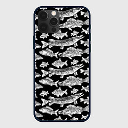 Чехол для iPhone 12 Pro Max Городской паттерн о рыбалке, цвет: 3D-черный