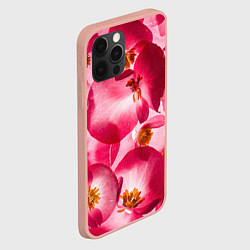 Чехол для iPhone 12 Pro Max Цветы бегония текстура, цвет: 3D-светло-розовый — фото 2