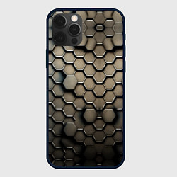 Чехол для iPhone 12 Pro Max Сталь и соты, цвет: 3D-черный