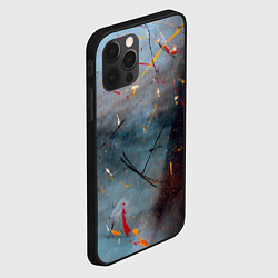 Чехол для iPhone 12 Pro Max Тёмно-серый туман и краски, цвет: 3D-черный — фото 2