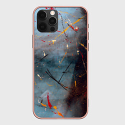 Чехол iPhone 12 Pro Max Тёмно-серый туман и краски