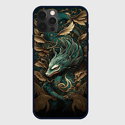 Чехол для iPhone 12 Pro Max Изумрудный Дракон Irezumi, цвет: 3D-черный