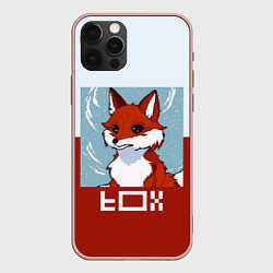 Чехол iPhone 12 Pro Max Пиксельная лиса с надписью fox