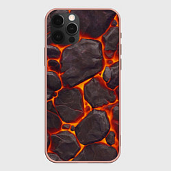 Чехол для iPhone 12 Pro Max Каменная лава, цвет: 3D-светло-розовый