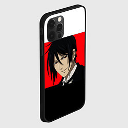 Чехол для iPhone 12 Pro Max Себастьян на красном фоне, цвет: 3D-черный — фото 2