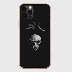 Чехол для iPhone 12 Pro Max Человеческий череп, цвет: 3D-светло-розовый