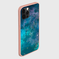 Чехол для iPhone 12 Pro Max Абстрактный светло-синий космос и звёзды, цвет: 3D-светло-розовый — фото 2