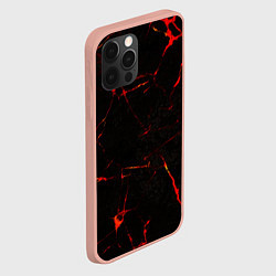 Чехол для iPhone 12 Pro Max Прожилки магмы, цвет: 3D-светло-розовый — фото 2
