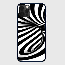 Чехол для iPhone 12 Pro Max Оптические иллюзии зебра, цвет: 3D-черный