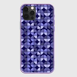 Чехол для iPhone 12 Pro Max Фиолетовая геометрия Ретро паттерн, цвет: 3D-сиреневый
