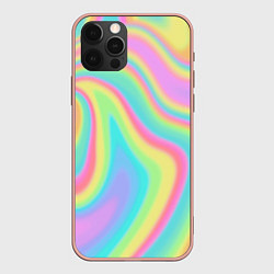 Чехол для iPhone 12 Pro Max Голографическая текстура, цвет: 3D-светло-розовый