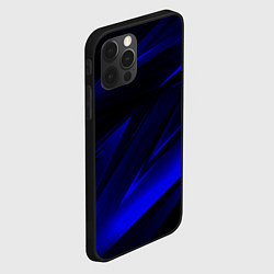 Чехол для iPhone 12 Pro Max Geometry blue stripes, цвет: 3D-черный — фото 2