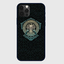 Чехол для iPhone 12 Pro Max Древо и вороны, цвет: 3D-черный