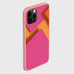Чехол для iPhone 12 Pro Max Геометрические абстрактные соединения пластин, цвет: 3D-светло-розовый — фото 2