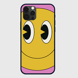Чехол для iPhone 12 Pro Max Счастливый смайлик в стиле retro, цвет: 3D-черный