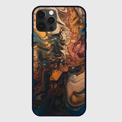Чехол для iPhone 12 Pro Max Иллюстрация нейросети в стиле флюид арта, цвет: 3D-черный