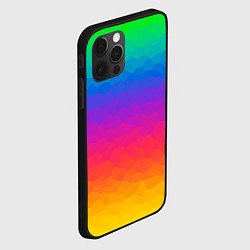 Чехол для iPhone 12 Pro Max Радужный цвет полигонов, цвет: 3D-черный — фото 2