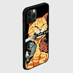 Чехол для iPhone 12 Pro Max Yakuza tattoo cat, цвет: 3D-черный — фото 2