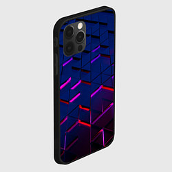Чехол для iPhone 12 Pro Max Неоновые треугольники с подсветкой, цвет: 3D-черный — фото 2