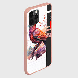 Чехол для iPhone 12 Pro Max Птичка на ветке, цвет: 3D-светло-розовый — фото 2