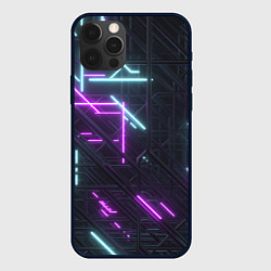 Чехол для iPhone 12 Pro Max Неоновые полосы, цвет: 3D-черный