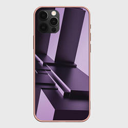 Чехол для iPhone 12 Pro Max Фиолетовая геометрия, цвет: 3D-светло-розовый